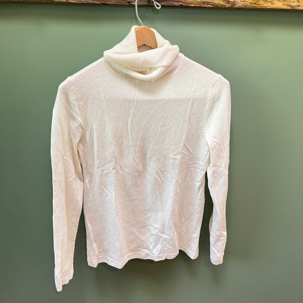 Pendleton Woolen Mills Women's Cream Turtleneck Sweater Size S‎ Long Sleeve